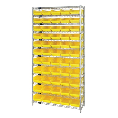 Quantum Storage Systems Shelf Bin Wire Shelving System WR12-104YL